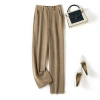 Grey wool wide-leg pants for women's autumn and winter style, high-waisted straight-leg casual pants, loose and high-end long dress pants Specification image